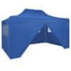 Vidaxl Zložljivi šotor pop-up s 4 stranicami 3x4,5 m modre barve