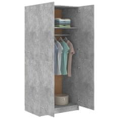Vidaxl Garderobna omara betonsko siva 80x52x180 cm iverna plošča