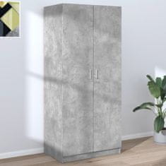 Vidaxl Garderobna omara betonsko siva 80x52x180 cm iverna plošča