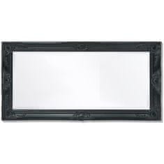 Vidaxl Stensko ogledalo baročno 100x50 cm črno