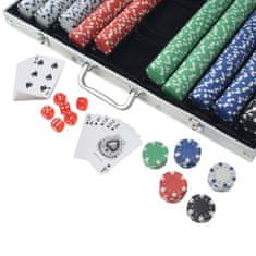 Vidaxl Poker Set s 1000 Žetoni Aluminij