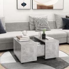 Vidaxl Klubska mizica betonsko siva 60x60x38 cm iverna plošča