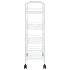 Vidaxl 4-nadstropni kuhinjski voziček bel 46x26x85 cm železo