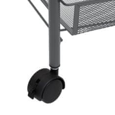 Vidaxl 4-nadstropni kuhinjski voziček siv 46x26x85 cm železo