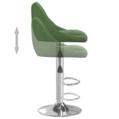 Vidaxl Barski stolček 2 kosa temno zelen žamet