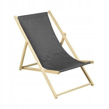 shumee Zložljiv lesen vrtni ležalnik za na plažo, antraciten
