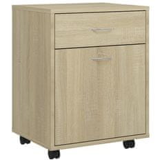Vidaxl Omarica na kolesih sonoma hrast 45x38x54 cm iverna plošča