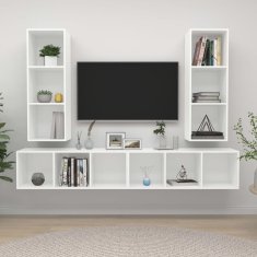 Vidaxl Stenske TV omarice 4 kosi bela iverna plošča