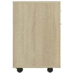 Vidaxl Omarica na kolesih sonoma hrast 45x38x54 cm iverna plošča