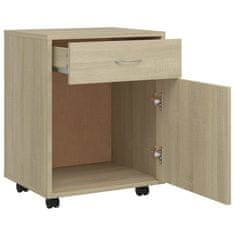 Vidaxl Omarica na kolesih sonoma hrast 45x38x54 cm iverna plošča
