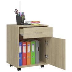Vidaxl Omarica na kolesih sonoma hrast 45x38x54 cm iverna plošča