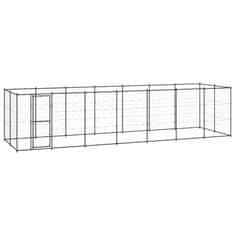 Vidaxl Zunanji pasji boks jeklo 16,94 m²
