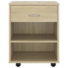 Vidaxl Omarica na kolesih sonoma hrast 46x36x59 cm iverna plošča