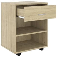 Vidaxl Omarica na kolesih sonoma hrast 46x36x59 cm iverna plošča