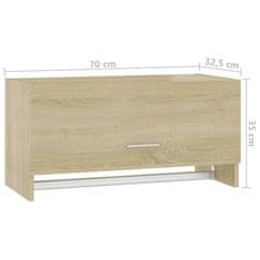 Vidaxl Garderobna omara sonoma hrast 70x32,5x35 cm iverna plošča