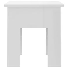 Vidaxl Klubska mizica visok sijaj bela 40x40x42 cm iverna plošča