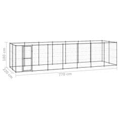 Vidaxl Zunanji pasji boks jeklo 16,94 m²