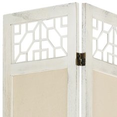 Vidaxl Paravan 4-delni krem 140x165 cm blago