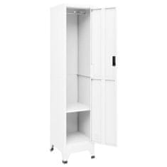 Vidaxl Omara s ključavnico bela 38x45x180 cm jeklo