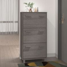 Vidaxl Omara za čevlje HAMAR svetlo siva 59,5x35x117 cm trdna borovina