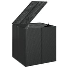 Vidaxl Vrtna škatla za blazine PE ratan 100x97,5x104 cm črna