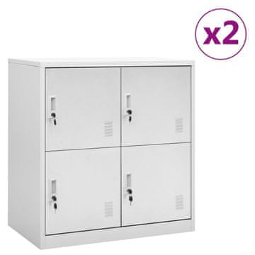 Vidaxl Omara s ključavnico 2 kosa svetlo siva 90x45x92,5 cm jeklo