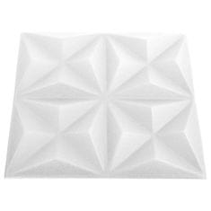 Vidaxl 3D stenski paneli 12 kosov 50x50 cm origami beli 3 m²