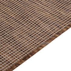Vidaxl Zunanja preproga ploščato tkanje 120x170 cm rjava