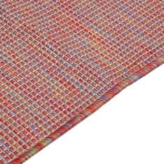 Vidaxl Zunanja preproga ploščato tkanje 120x170 cm rdeča