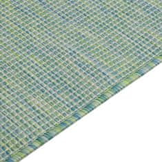 Vidaxl Zunanja preproga ploščato tkanje 140x200 cm turkizna