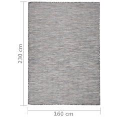 Vidaxl Zunanja preproga ploščato tkanje 160x230 cm rjava in modra