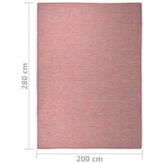 Vidaxl Zunanja preproga ploščato tkanje 200x280 cm rdeča