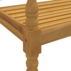 Vidaxl Klop Batavia s svetlo zeleno blazino 150 cm trdna tikovina