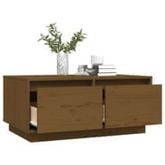 Vidaxl Klubska mizica medeno rjava 80x50x35 cm trdna borovina