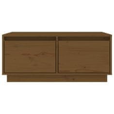 Vidaxl Klubska mizica medeno rjava 80x50x35 cm trdna borovina