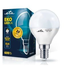 ETA LED žarnica E14, 7 W, nevtralno bela, 4000 K, 600 lm, 5 kos