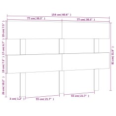 Vidaxl Posteljno vzglavje 154x3x81 cm trdna borovina