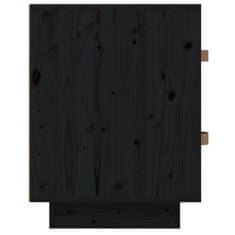 Vidaxl Nočna omarica črna 40x34x45 cm trdna borovina