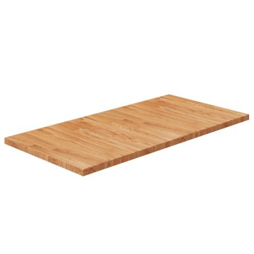 shumee vidaXL Kopalniški pult svetlo rjav 100x50x2,5 cm obdelana hrastovina
