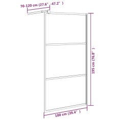 Vidaxl Pregrada za tuš 100x195 cm ESG steklo s kamnitim dizajnom črna