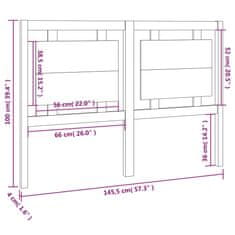 Vidaxl Posteljno vzglavje 145,5x4x100 cm trdna borovina