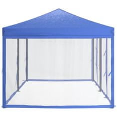Vidaxl Zložljiv vrtni šotor s stranicami moder 3x6 m