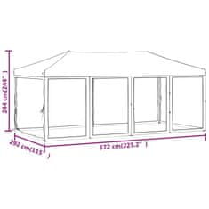 Vidaxl Zložljiv vrtni šotor s stranicami taupe 3x6 m