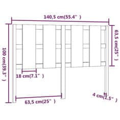 Vidaxl Posteljno vzglavje 140,5x4x100 cm trdna borovina
