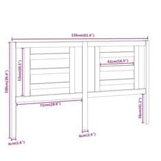 Vidaxl Posteljno vzglavje 156x4x100 cm trdna borovina