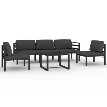 Vidaxl Vrtna sedežna garnitura 6-delna z blazinami aluminij antracit