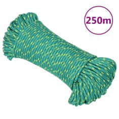 Vidaxl Vrv za čoln zelena 5 mm 250 m polipropilen