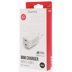 Hama hitri polnilnik USB, 2x USB-C PD/QC, 35 W