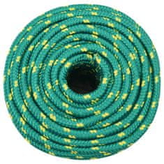 Vidaxl Vrv za čoln zelena 12 mm 25 m polipropilen