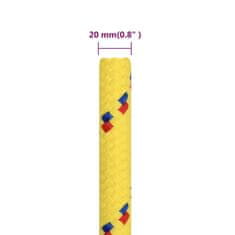 Vidaxl Vrv za čoln rumena 20 mm 100 m polipropilen